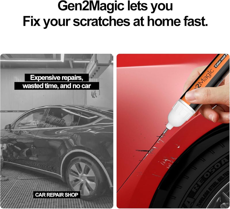 Gen2Magic Radiant Red Metallic Touch Up Paint Pen Kit for Honda [Clear Coat Included], R-569M Color Match for Scratches, Rock Chips, Bumper Dings, Easy Scratch Repair & Rust Remover for Honda Owners - Image 4